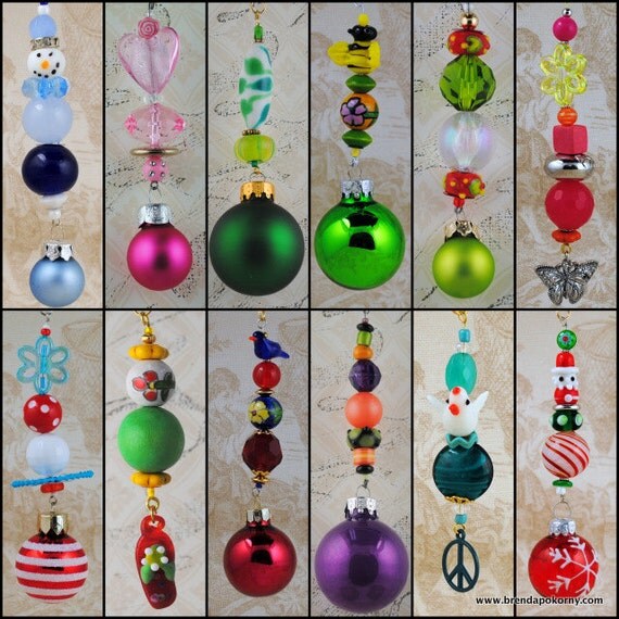 Items similar to Wedding Present Christmas Ornament Collection Whimsical Festive Style Beaded