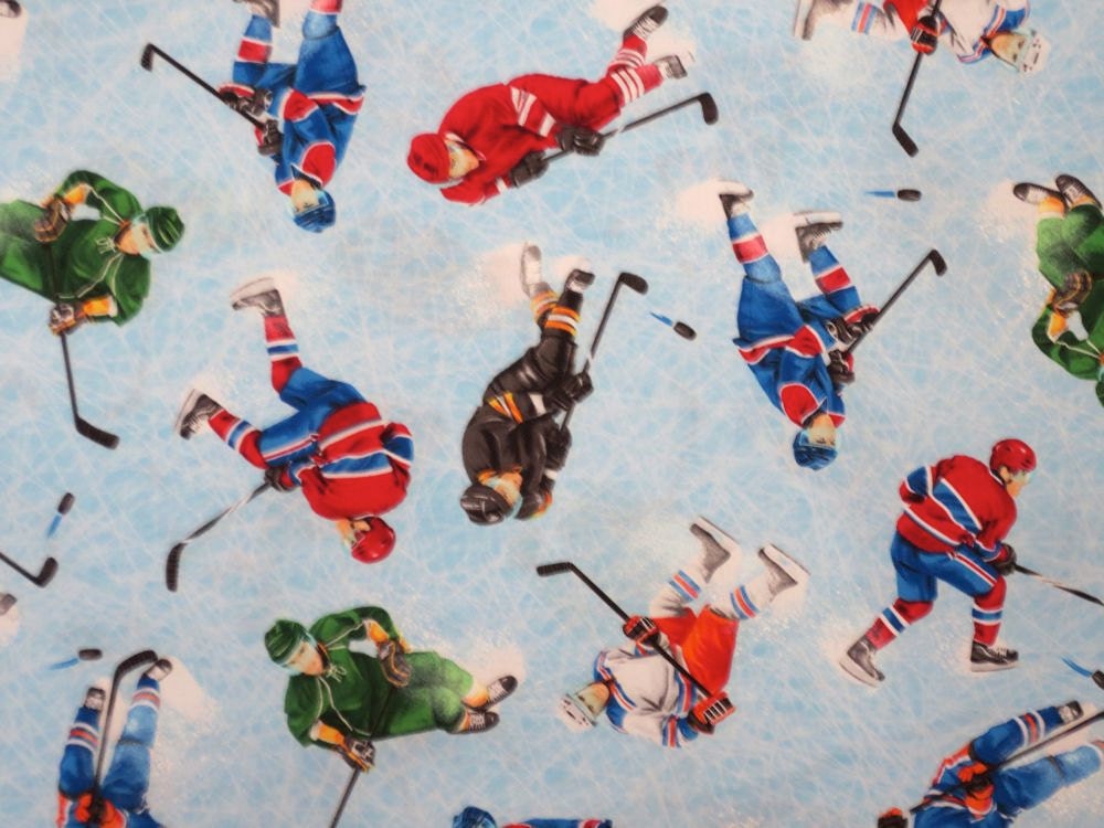 Ice Hockey Print Pure Cotton Fabric from Timeless