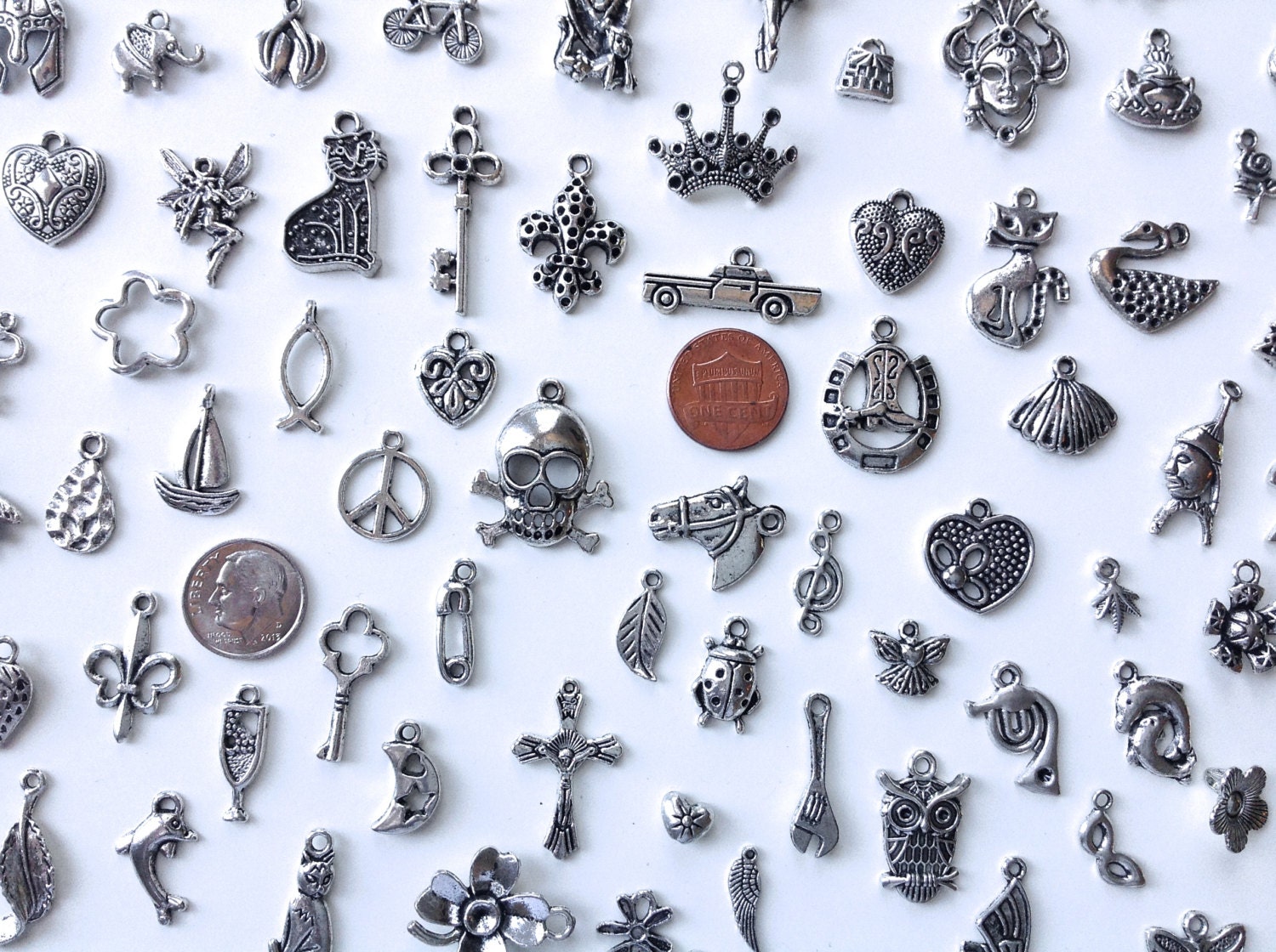 30 pcs Antique Silver Bulk Charms Lot 30 pcs Bulk Lots