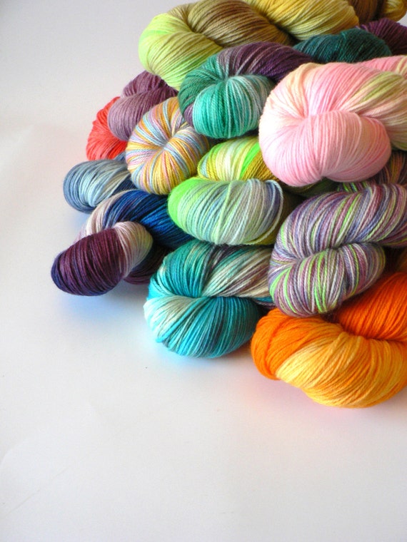 Hand Dyed Sock Yarn of the Month Club 3 Month by TailsandSnouts