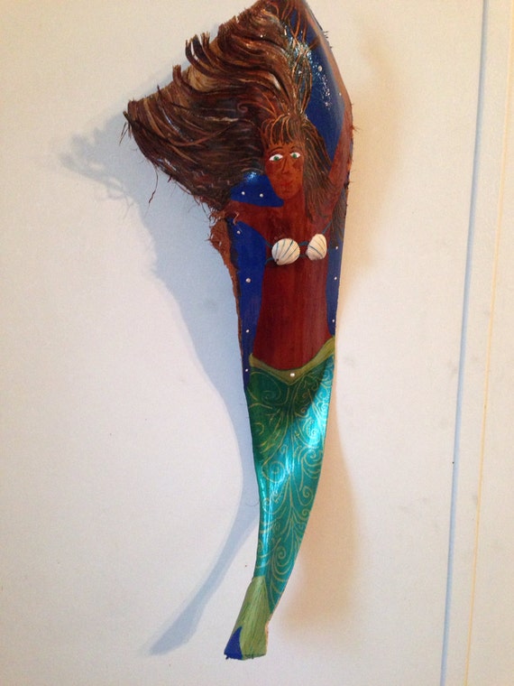 Mermaid palm frond wall art