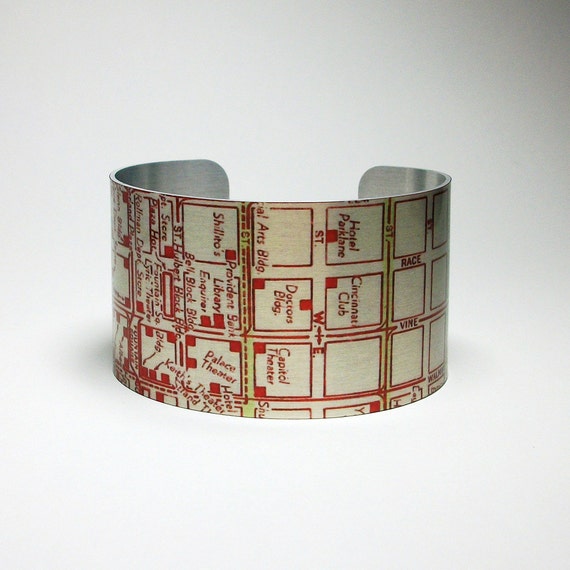 Vintage Cincinnati Ohio Map Unique Gift for by decembermoondesign