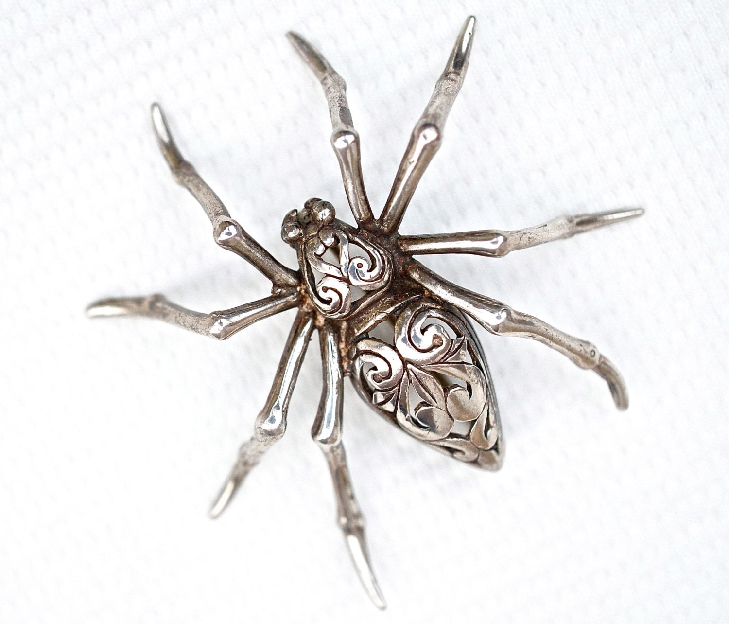 Rare Vintage Spider Brooch Jezlaine Sterling Silver 925