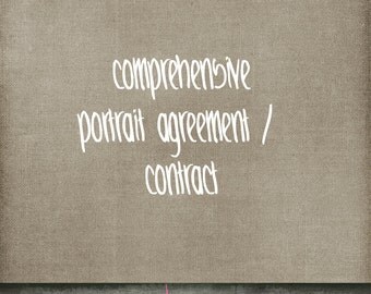 portrait photography contract client agreement INSTANT DOWNLOAD - comprehensive customizable very detailed