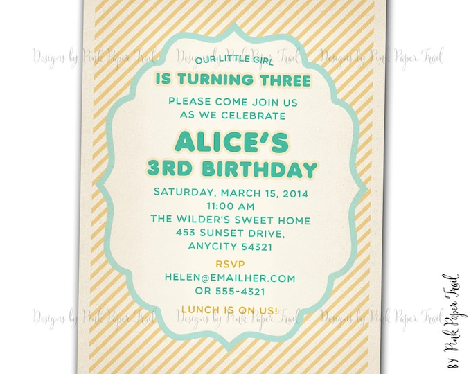 Sweet Pastels Simple Invitation - Customizable Wordings - Printable - Birthday - Bridal Shower - Baby Shower etc.