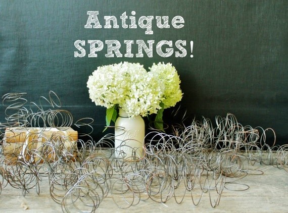 Antique Metal Springs - Set of 15 - Industrial & Country Decor