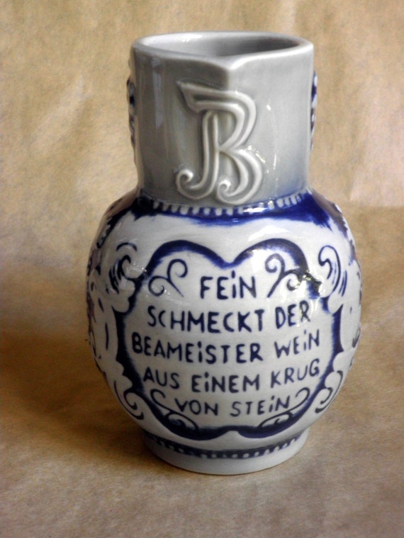 Vintage German Wine Pitcher / jug Ceramic