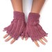 Pink fingerless gloves - feminine lace mittens - wool hand warmers / arm warmers - fall / womens winter accessory