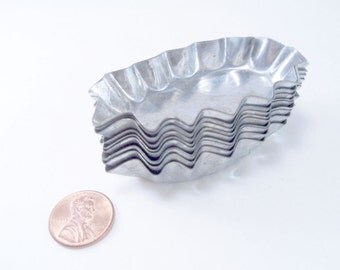 Tartlet Molds Metal Oval Crimp Edge Set of 10 Vintage 60s x