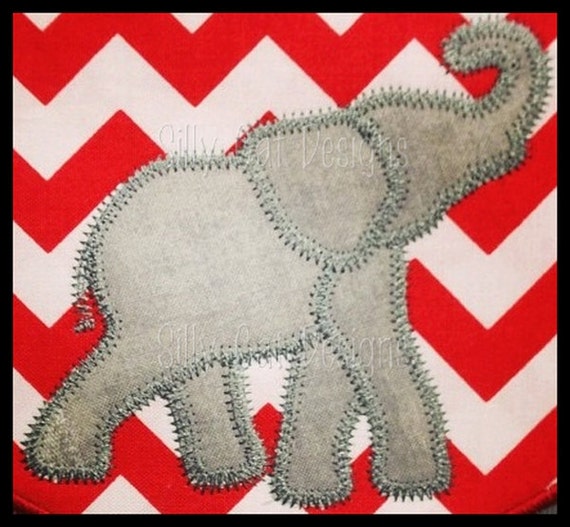 Zig Zag Elephant Applique Embroidery Design