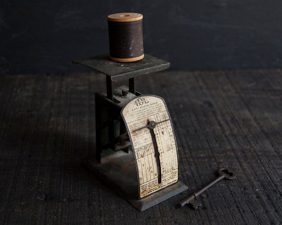 Vintage Metal Postal Scale Rustic Victorian by BriarwoodCo