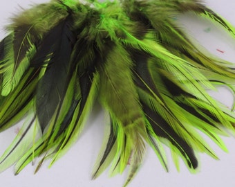 qty 50 lime Feathers badger saddle length 3 5 inches asb18