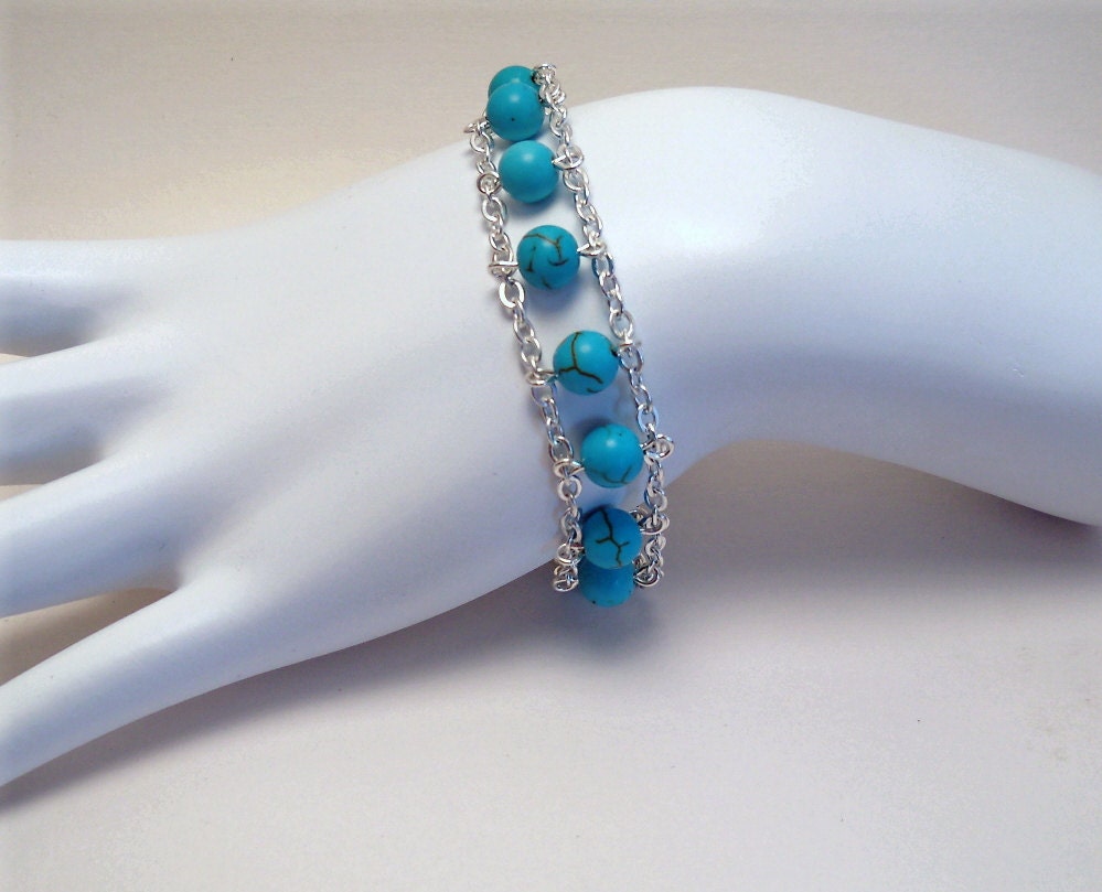 Turquoise Ladder Rosary Bracelet