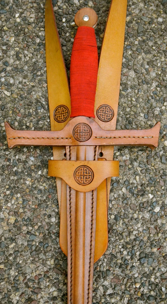SWORD & sword BELT Set w/ Celtic Knot Emblem Handmade
