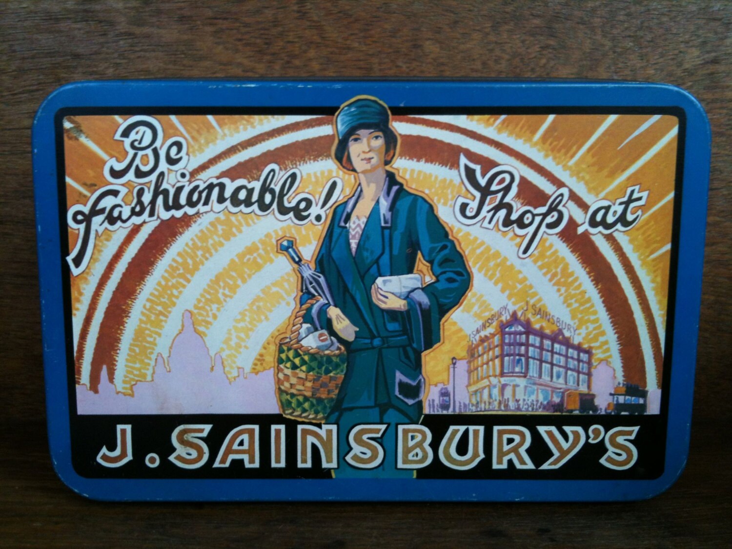 Vintage Sainsbury Biscuit Cookie Tin Box / English Shop