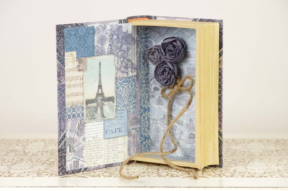 Paris Wedding - Ring Bearer Book with Blue, Silver and Ivory details