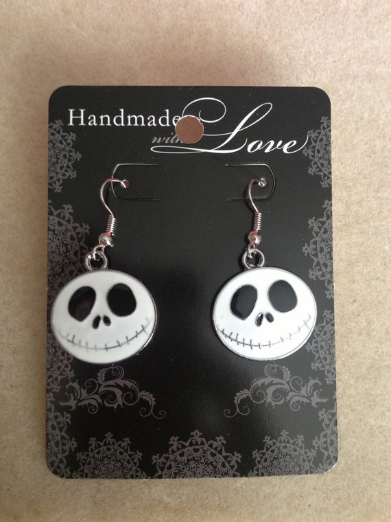 White Jack Skellington Earrings