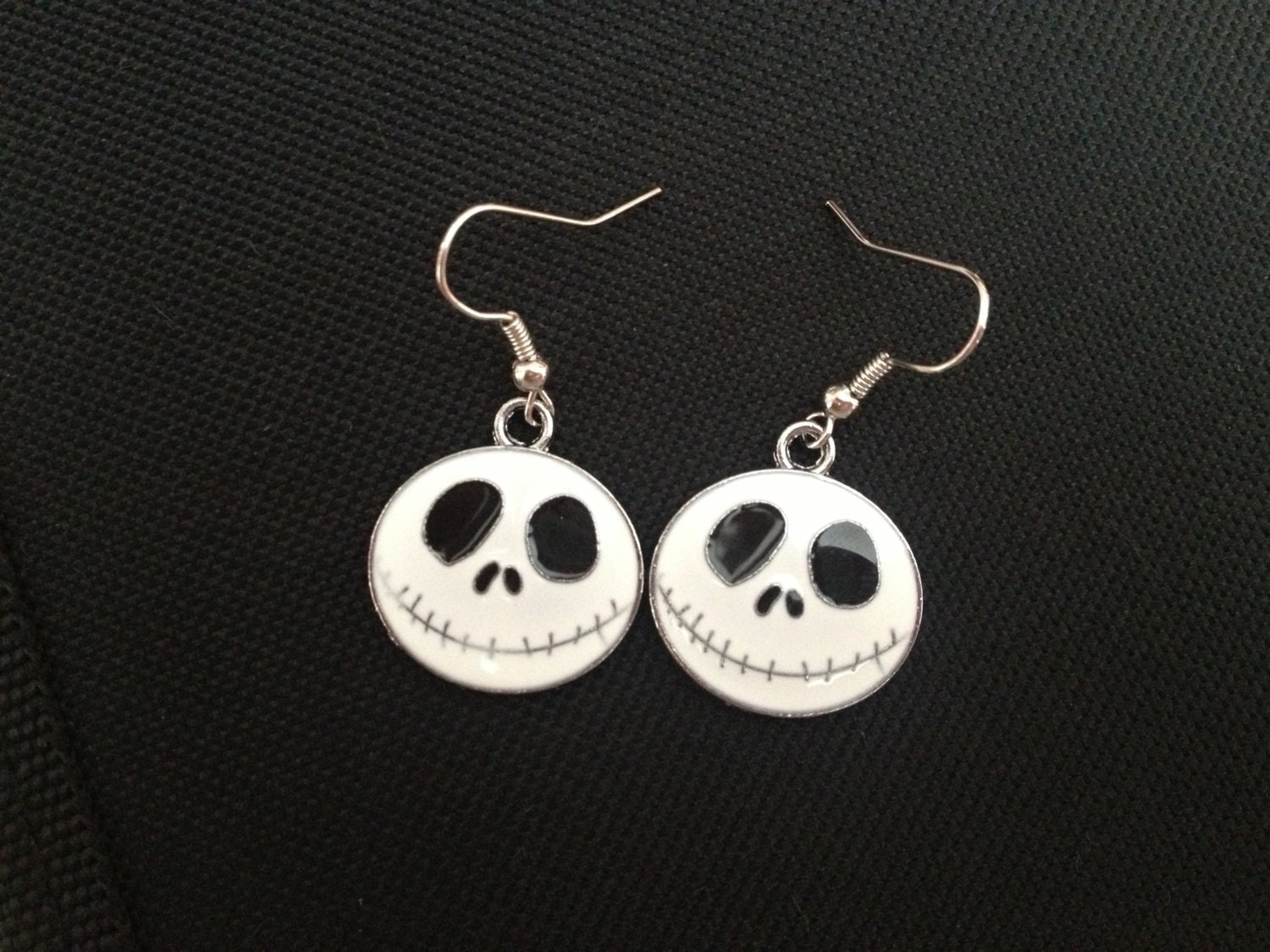 White Jack Skellington Earrings