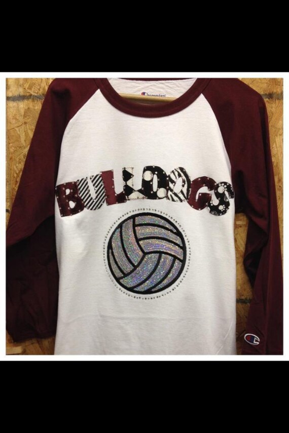 Bling 3/4 Sleeve Volleyball Custom Mascot Shirt