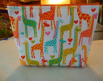 Giraffes cosmetic/accessory bag