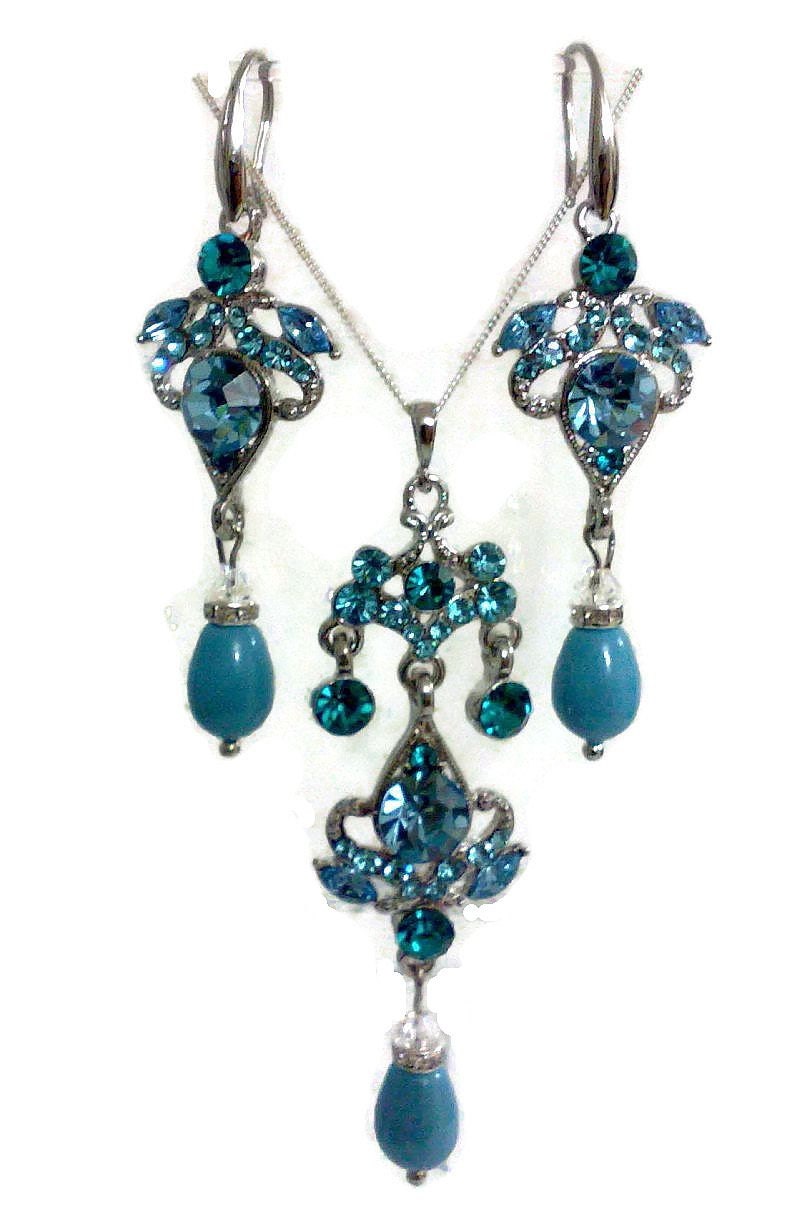 Turquoise Bridal Jewelry Set Something Blue Bridal By Yjcouture