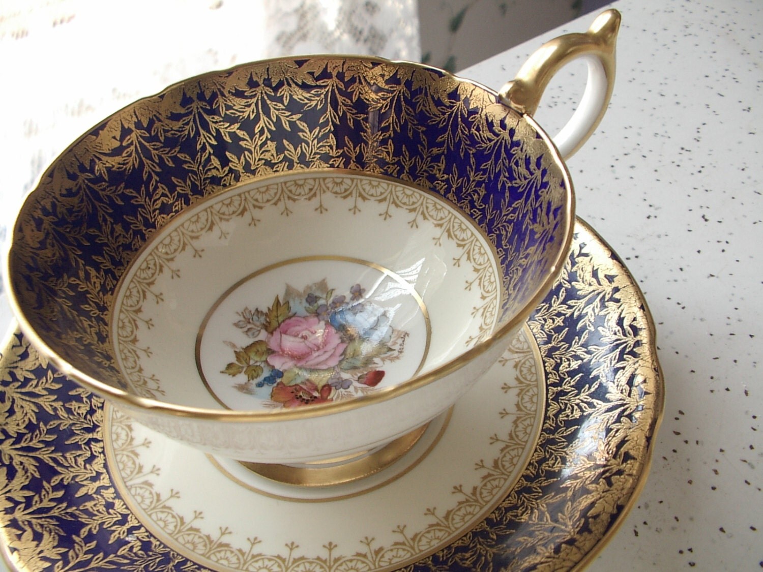Antique Aynsley bone china JA Bailey signed tea by ShoponSherman