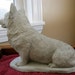 cement corgi statue