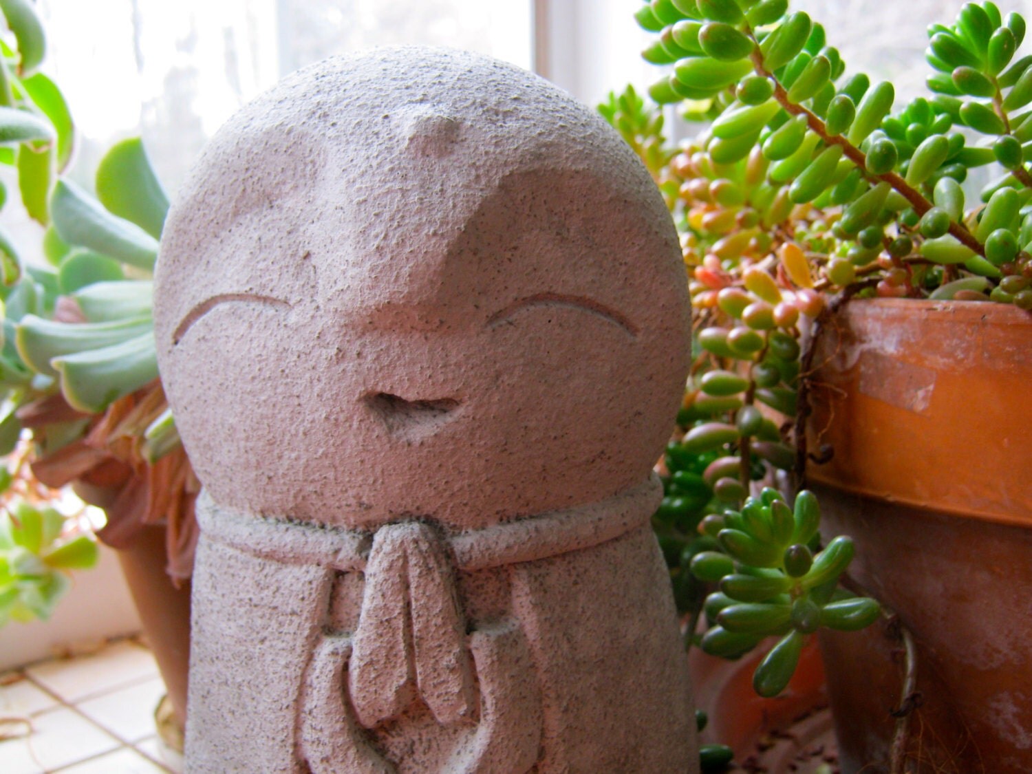 Jizo Statue Buddhist Protector of Children Buddha Concrete
