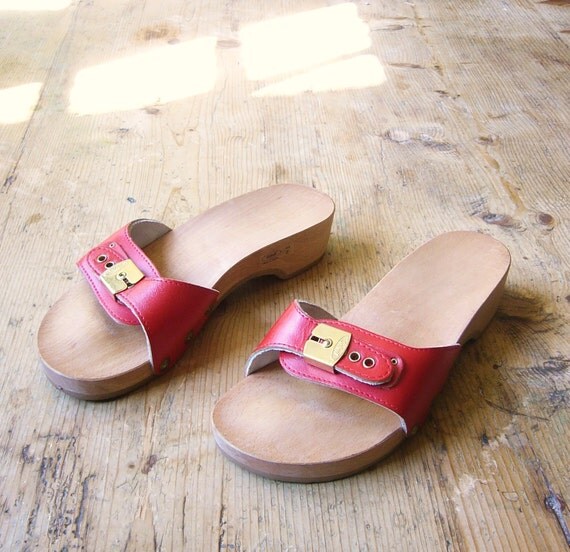 wooden scholl sandals
