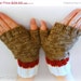 CIJ SALE Sock Monkey Fingerless Mittens // Fingerless Gloves // READY To Ship // Hand Knit // Fall Fashion Accessories