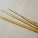 Three vintage bone & metal crochet hooks - vintage/antique needlework tools - sewing notions