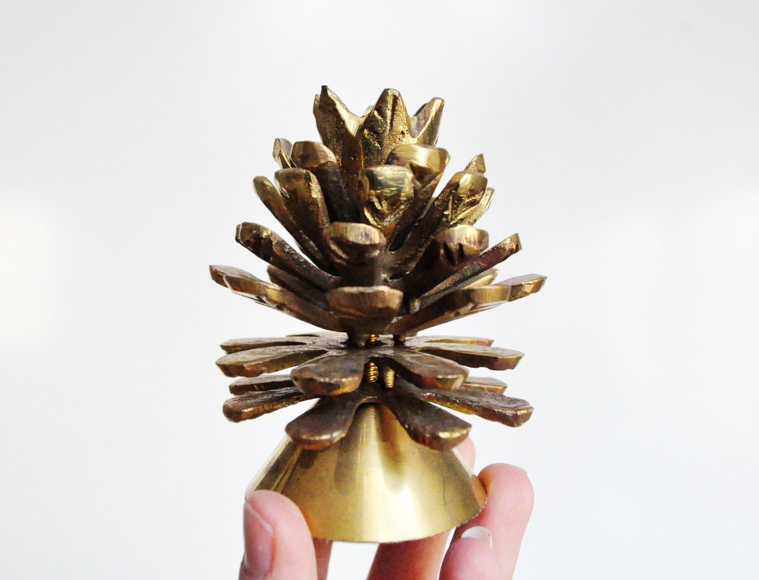 Brass Pine Cone Candle Holder
