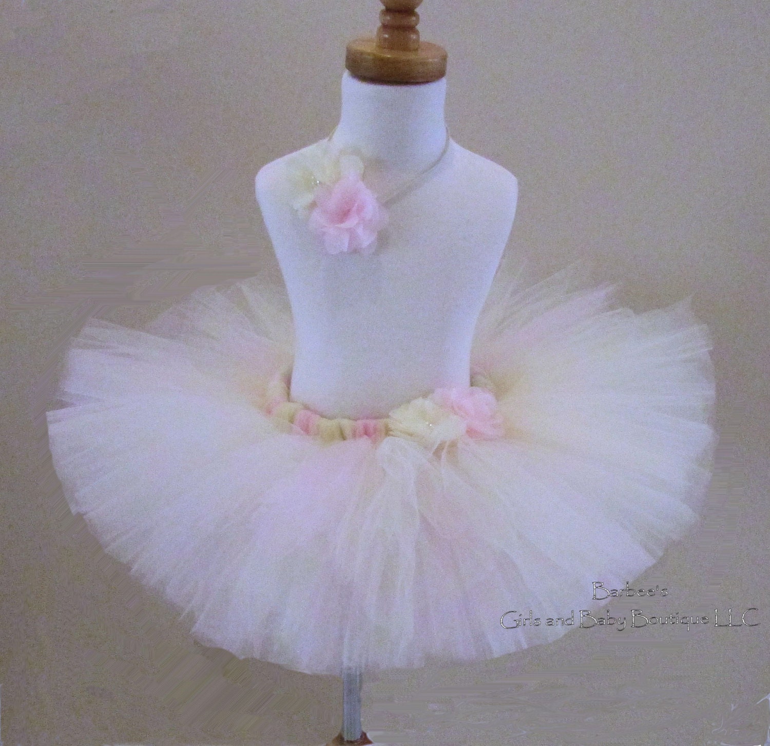 Ivory And Light Pink Tutu And Headband Set Very Delicate And 9010