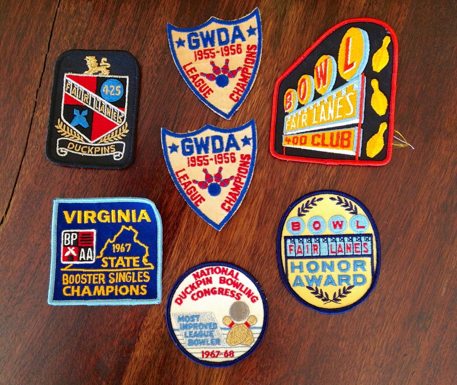 Vintage Bowling Patches Lot of 7 Patches by ChicHippieVintage