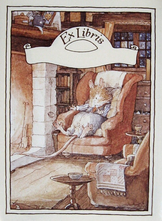vintage bookplates labels children's library ex libris