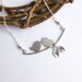 Love Birds with Initial Leaves and Sterling Chain -- Silver Necklace