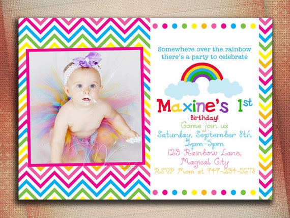 Over The Rainbow Invitation Somewhere Over The Rainbow Party