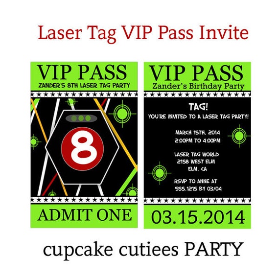 VIP laser Tag Fun VIP lanyard Badge Custom Invites Digital ...