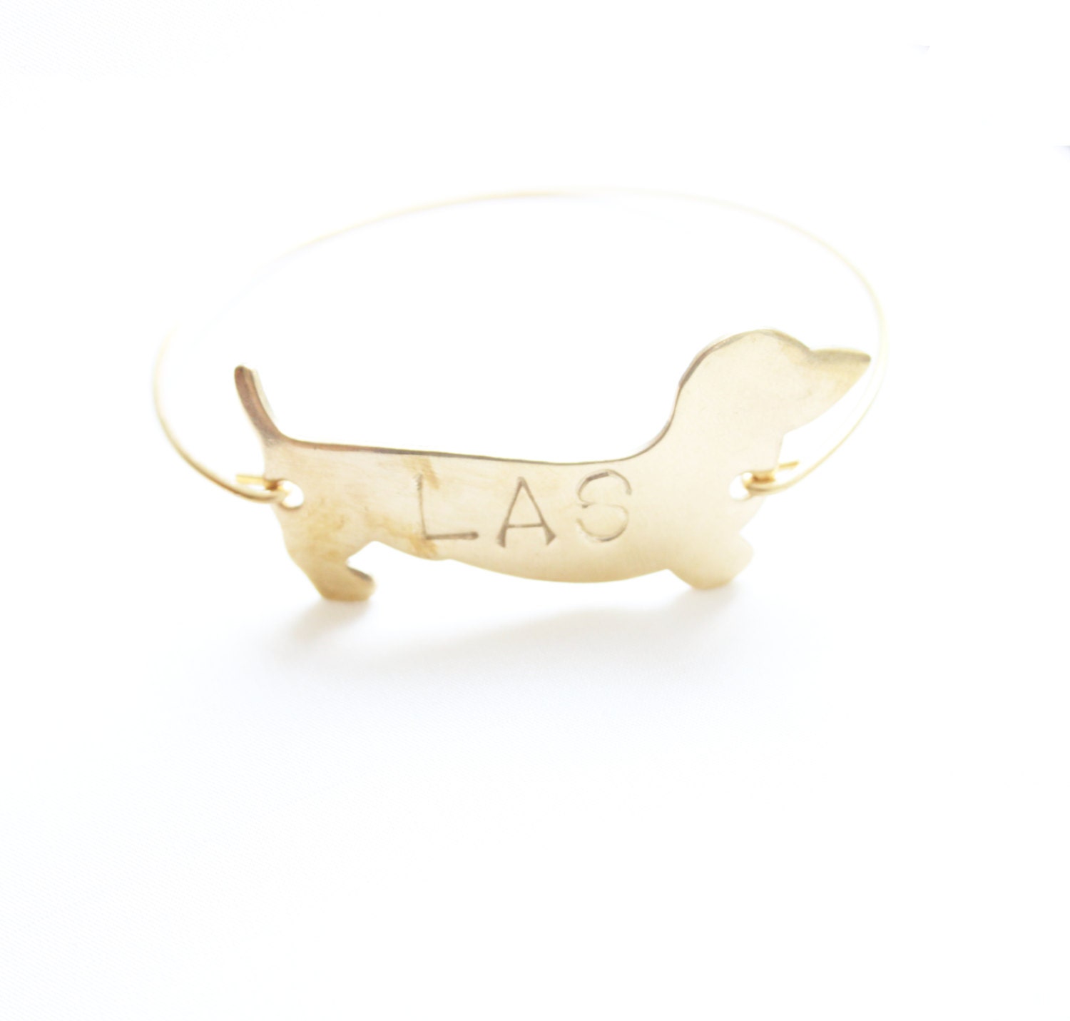 Personalized Bracelet, Monogram Bangle, Doxie Dog Bangle, Custom Initial Jewelry, Personalized Jewelry, Initial Monogram Bracelet