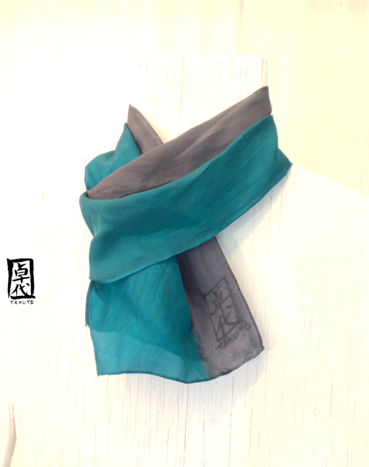 Mens Silk Scarf Gift Wrapped Gift for him Japanese Mens