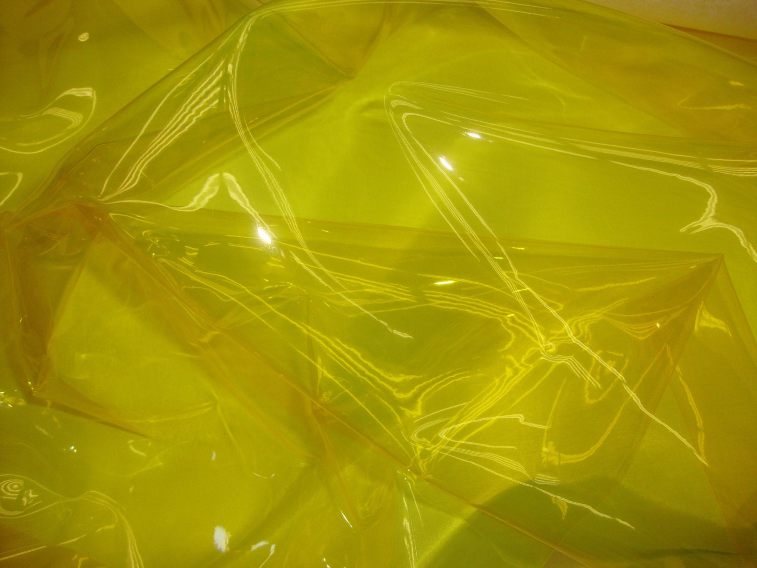 54 Wide Yellow 10 Gauge Transparent Tinted Plastic Vinyl
