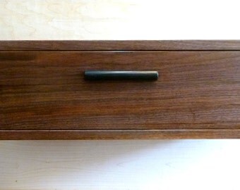 Floating drawer | Etsy - Custom Walnut Maple Ebony Floating Nightstand Wall Shelf With Drawer Art  Deco Mid Century Modern Style
