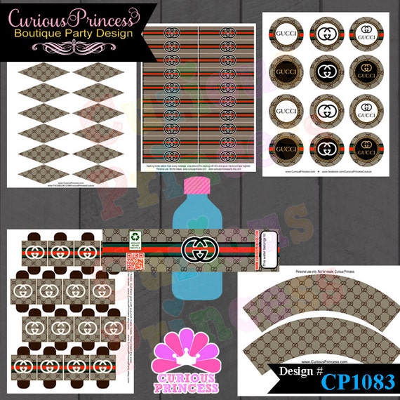 decorations party gucci printables supplies party printable couture birthday for Gucci