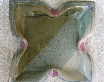 Square Pottery Spoon Rests, Handbuilt Stoneware