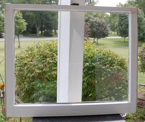 Vintage Single Glass Pane Wood Window Frame White