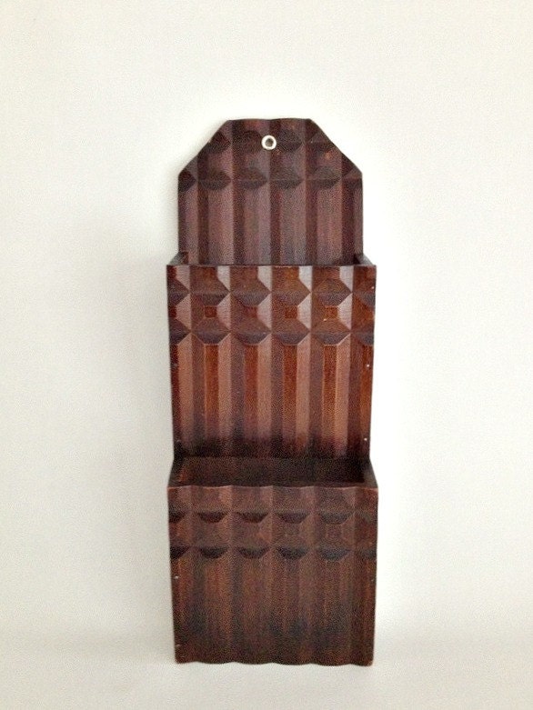 Vintage Wooden Mail Holder Wall Rack by vintage19something on Etsy