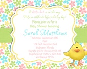 Spring Chick Baby Shower Invitation - Printable and Custom Invite - Floral Pastel Colors Il_170x135
