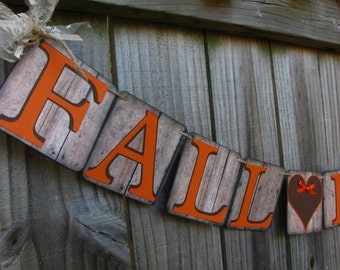 Fall In Love Wedding Banner, Engagement Banner, Fall Bridal Shower, Fall Mantle Decor