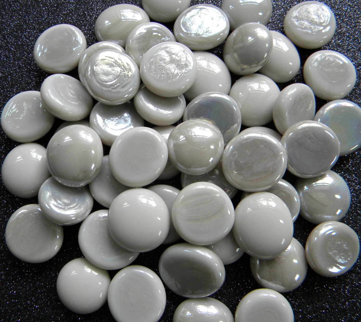 100 Glass Gems Opaque GRAY Mosaic by StarryNightStudios99