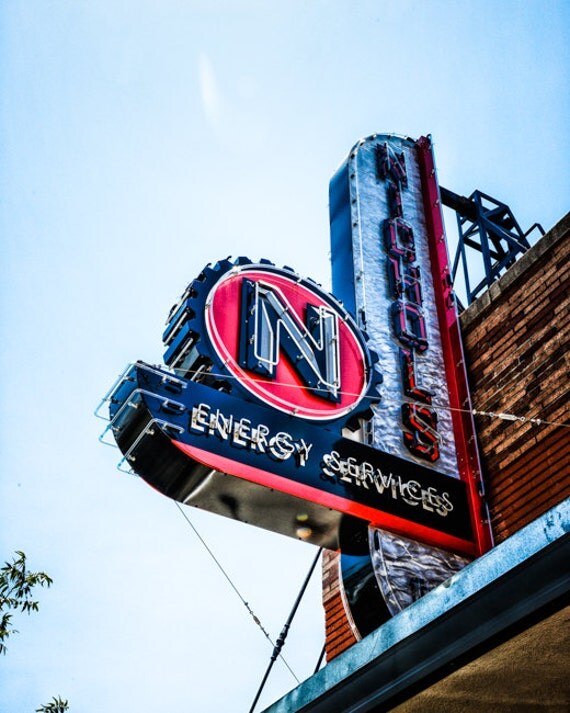 Oklahoma City Neon Sign Buildings Automobile Alley